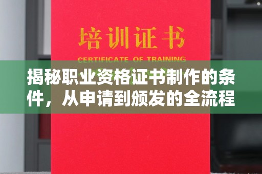 北仑揭秘职业资格证书制作的条件，从申请到颁发的全流程解析
