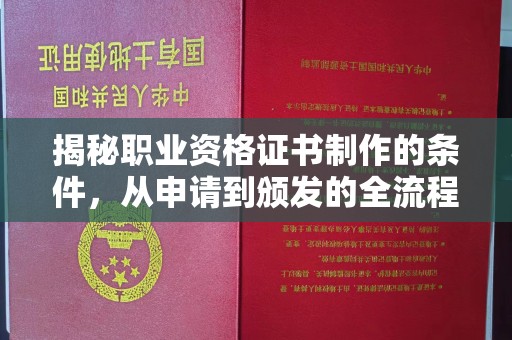 北仑揭秘职业资格证书制作的条件，从申请到颁发的全流程解析